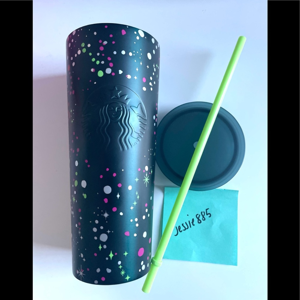 COPY - Starbucks polka dot tumbler- emerald green